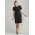 Womens Comfort Wool Stretch Short Sleeve Shift Dress - 34012 - Black