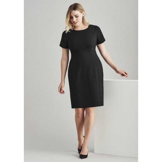 Womens Comfort Wool Stretch Short Sleeve Shift Dress - 34012