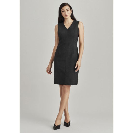 Womens Comfort Wool Stretch Sleeveless V-Neck Dress - 34021