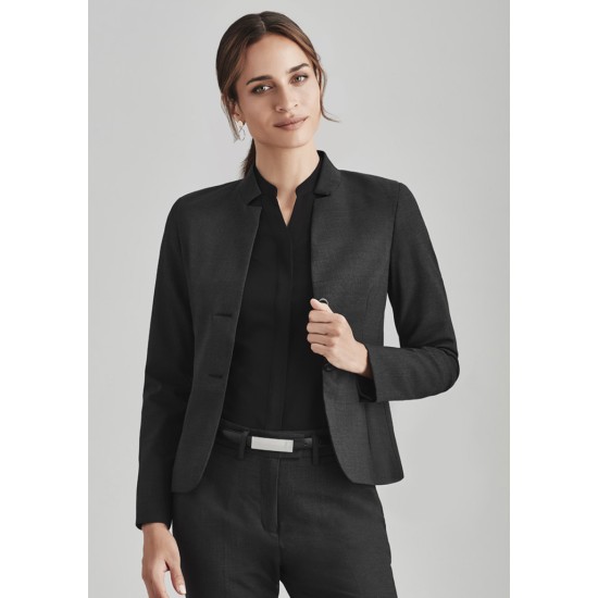 Womens Comfort Wool Stretch Short Jacket with Reverse Lapel - 64013