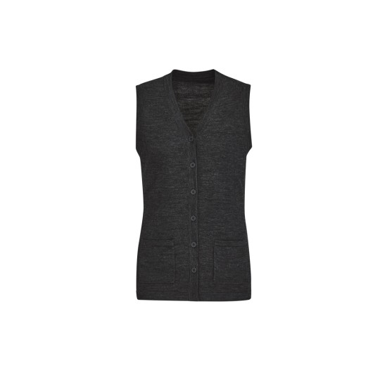 Womens Button Front Knit Vest - CK961LV