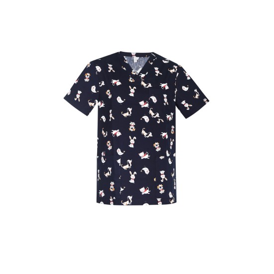Mens Printed Best Friends Scrub Top - CST147MS