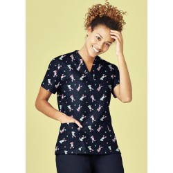 Womens Easter V-Neck Short Sleeve Scrub Top - CST152LS