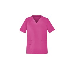 Unisex Pink V-Neck Scrub Top - CST250US