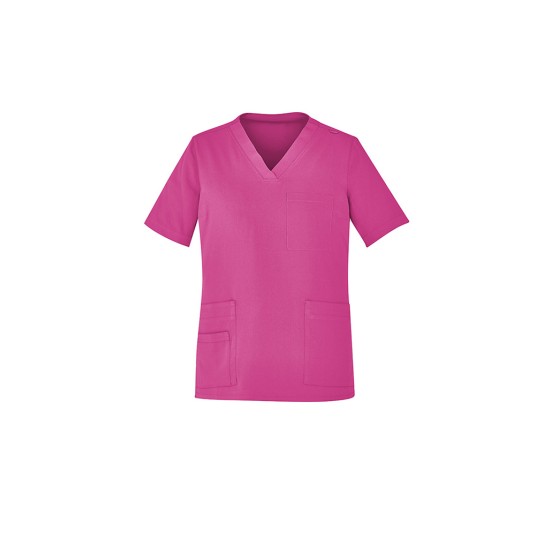 Unisex Pink V-Neck Scrub Top - CST250US