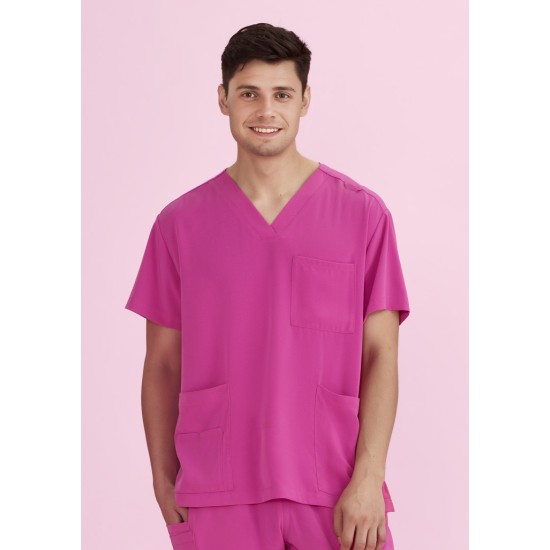 Unisex Pink V-Neck Scrub Top - CST250US