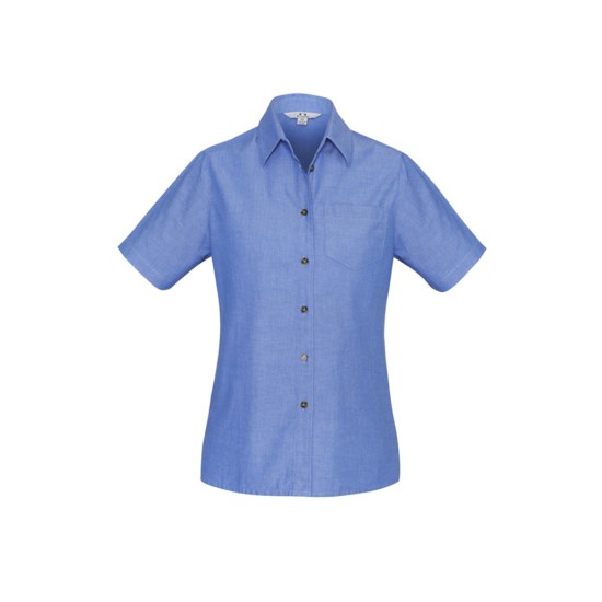 Womens Chambray Short Sleeve Shirt - LB6200