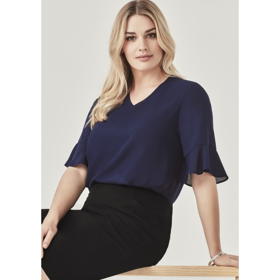 Womens Aria Fluted Sleeve Blouse - RB966LS