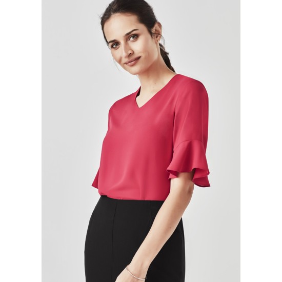 Womens Aria Fluted Sleeve Blouse - RB966LS