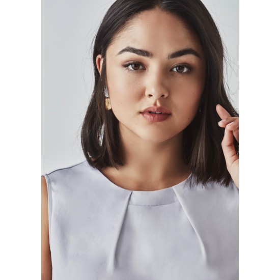 Womens Estelle Sleeveless Pleat Detail Blouse - RB973LN