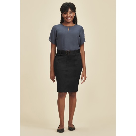Womens Mid Waist Stretch Chino Skirt - RGS264L