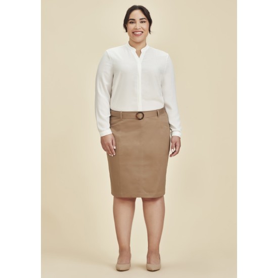 Womens Mid Waist Stretch Chino Skirt - RGS264L