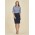 Womens Mid Waist Stretch Chino Skirt - RGS264L - Navy