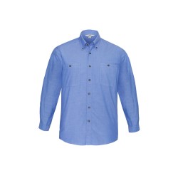 Mens Chambray Long Sleeve Shirt - SH112