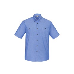 Mens Chambray Short Sleeve Shirt - SH113