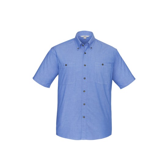 Mens Chambray Short Sleeve Shirt - SH113