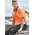 Mens Hi Vis Spliced Short Sleeve Polo - Shoulder Taped - ZH233 - Orange/Navy