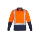 Mens Hi Vis Spliced Long Sleeve Polo - Shoulder Taped - ZH234