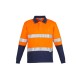 Mens Hi Vis Spliced Long Sleeve Polo - Hoop Taped - ZH235