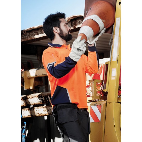 Mens Hi Vis Squad Long Sleeve Polo - ZH238