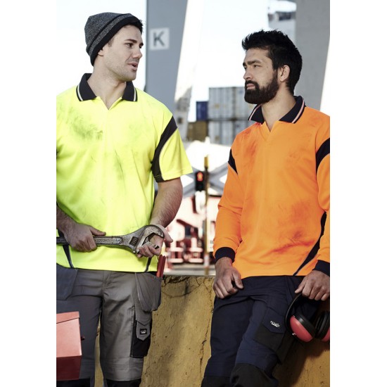 Mens Hi Vis Aztec Short Sleeve Polo - ZH248