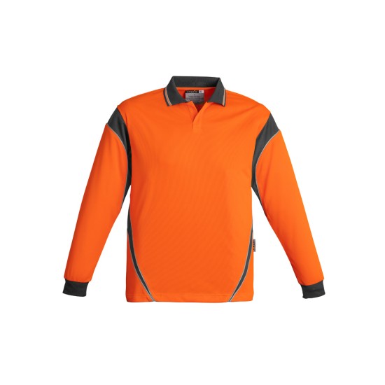 Mens Hi Vis Aztec Long Sleeve Polo - ZH249