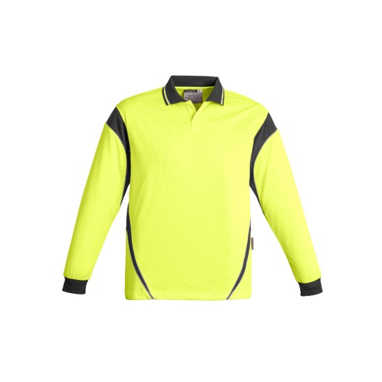 Mens Hi Vis Aztec Long Sleeve Polo - ZH249