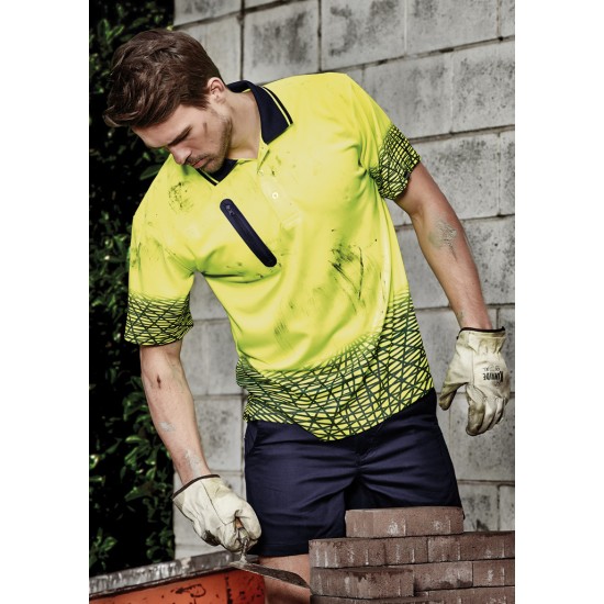 Mens Hi Vis Tracks Short Sleeve Polo - ZH300