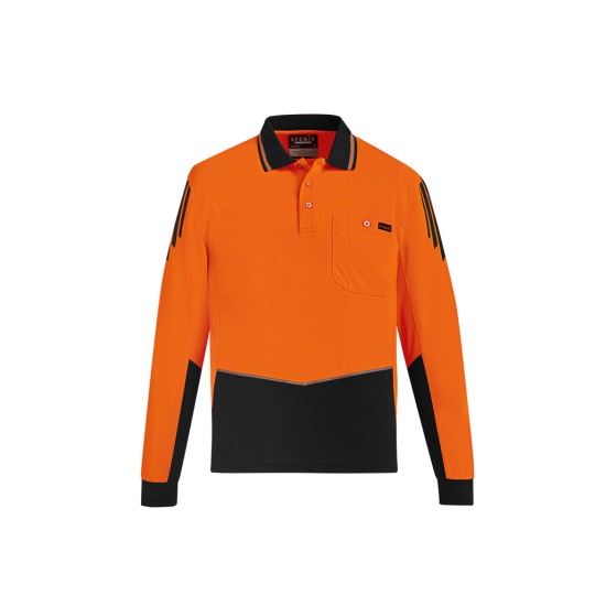 Mens Hi Vis Flux Long Sleeve Polo - ZH310