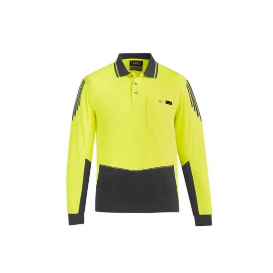 Mens Hi Vis Flux Long Sleeve Polo - ZH310