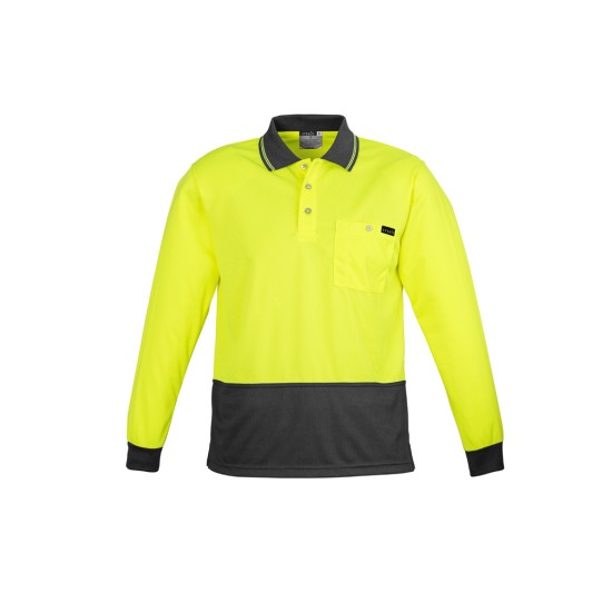 Mens Hi Vis Comfort Back Long Sleeve Polo - ZH410