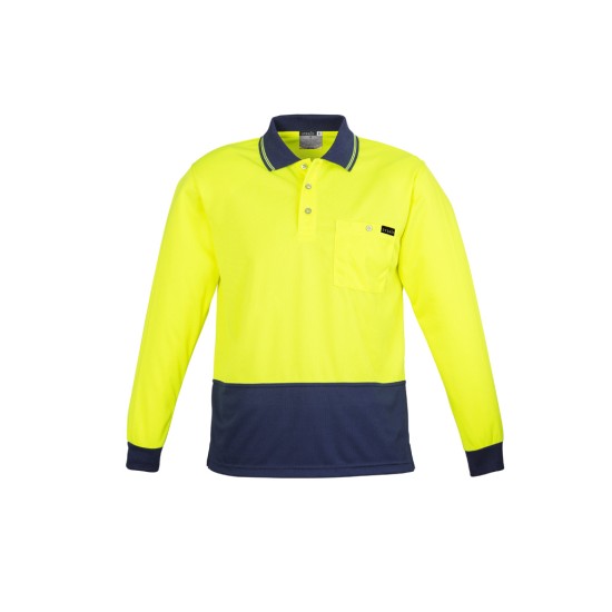 Mens Hi Vis Comfort Back Long Sleeve Polo - ZH410
