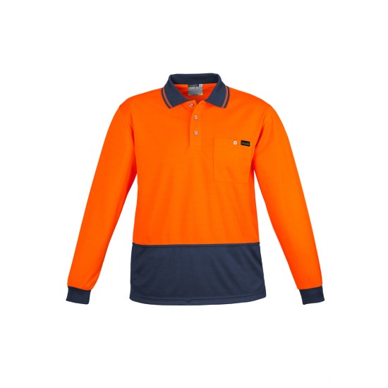 Mens Hi Vis Comfort Back Long Sleeve Polo - ZH410