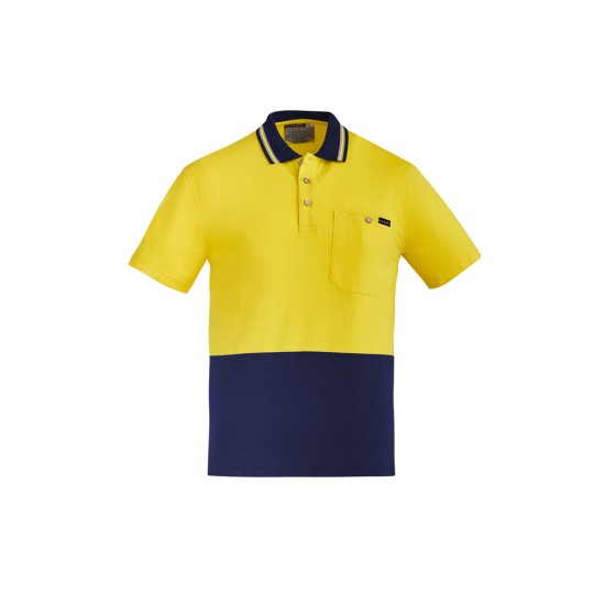 Mens Hi Vis Cotton Short Sleeve Polo - ZH435