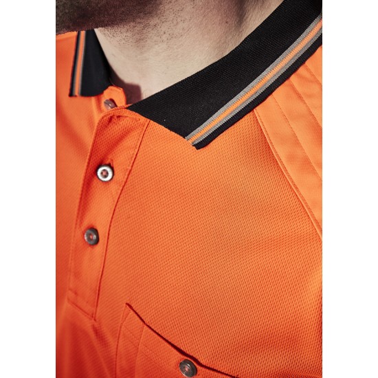 Mens Hi Vis Reinforced Squad Short Sleeve Polo - ZH465