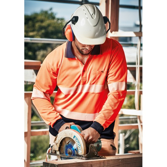 Unisex Hi Vis Segmented Tape Long Sleeve Polo - ZH530