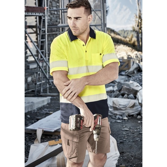 Unisex Hi Vis Segmented Tape Short Sleeve Polo - ZH535