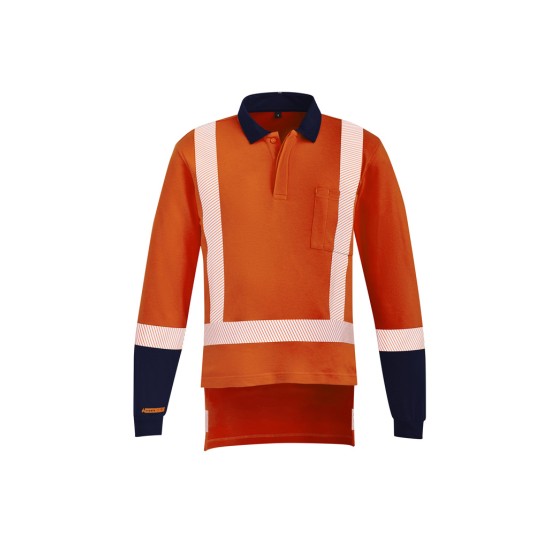 Mens Orange Flame TTMC-W23 X Back Taped Polo - ZH670