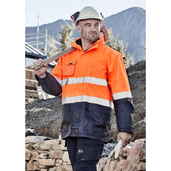 Mens Hi Vis Basic 4 In 1 Waterproof Jacket - ZJ220