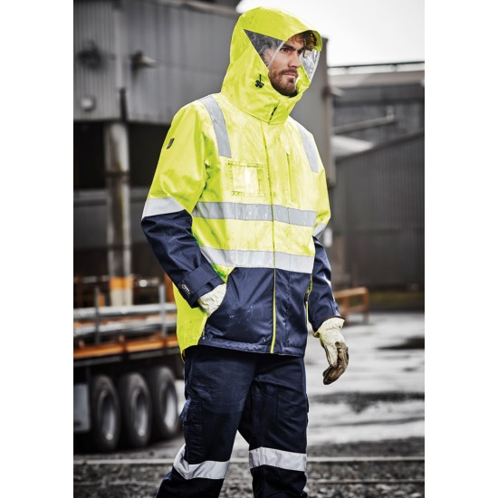 Mens Hi Vis 4 In 1 Waterproof Jacket - ZJ532