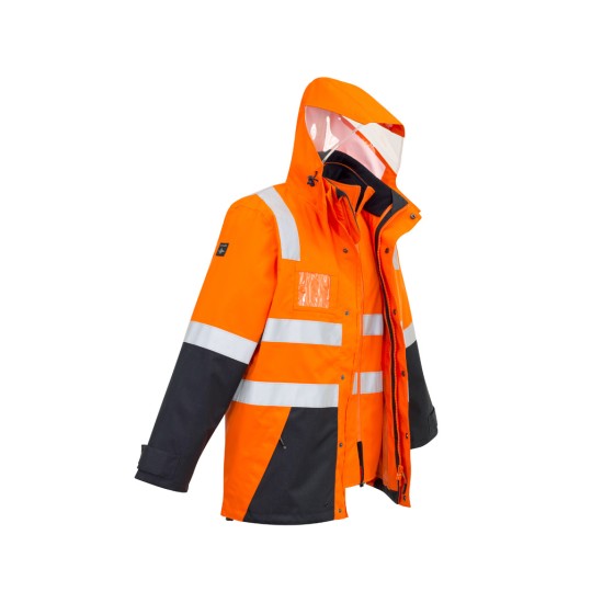 Mens Hi Vis 4 In 1 Waterproof Jacket - ZJ532