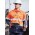 Mens Hi Vis Cotton Drill Jacket - ZJ590 - Orange/Navy