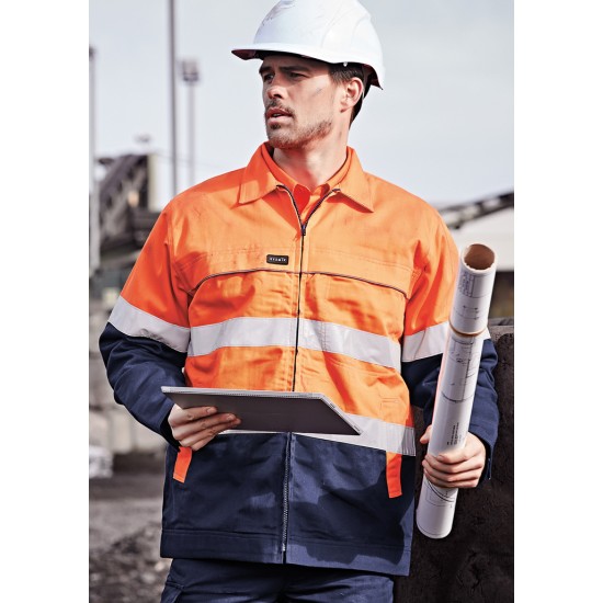 Mens Hi Vis Cotton Drill Jacket - ZJ590