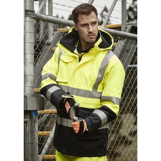 Mens Orange Flame Arc Rated Antistatic Waterproof Jacket - ZJ900