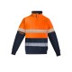 Mens Orange Flame Hi Vis 1/4 Zip Brushed Fleece Pullover - Hoop Taped - ZT150