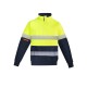 Mens Orange Flame Hi Vis 1/4 Zip Brushed Fleece Pullover - Hoop Taped - ZT150