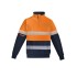 Mens Orange Flame Hi Vis 1/4 Zip Brushed Fleece Pullover - Hoop Taped - ZT150