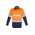 Mens Industrial Long Sleeve Shirt - Hoop Taped - ZW123 - Orange/Navy