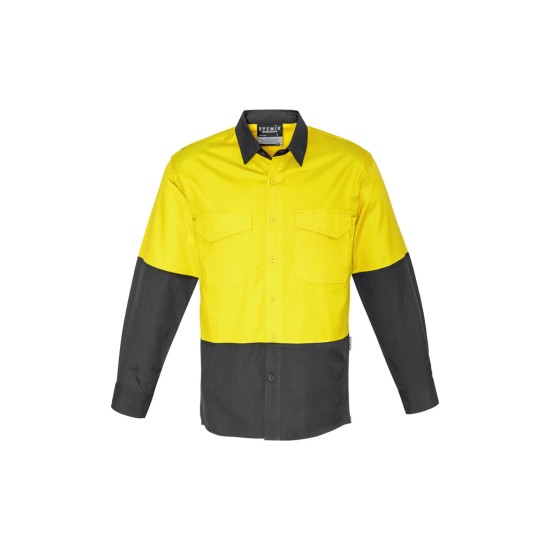 Mens Rugged Cooling Hi Vis Long Sleeve Shirt - ZW128