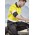 Mens Rugged Cooling Hi Vis Taped Long Sleeve Shirt - ZW129 - Yellow/Charcoal